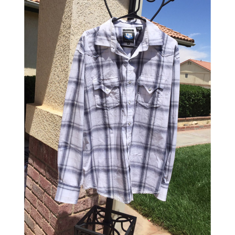 Plaid Resistol University Button Up Long Sleeve L